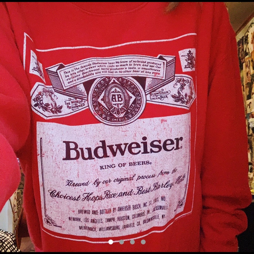 BRAND NEW JUNK FOOD BUDWEISER CREWNECK